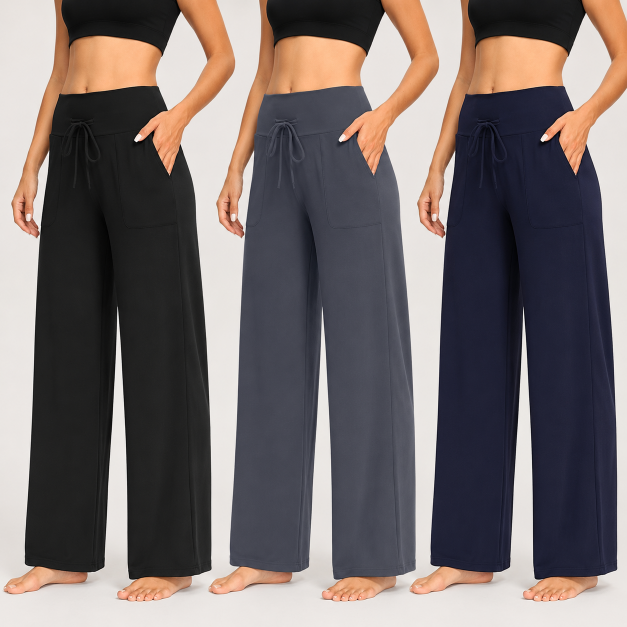 Pack Of 3 Palazzo Lounge Pants For Women
