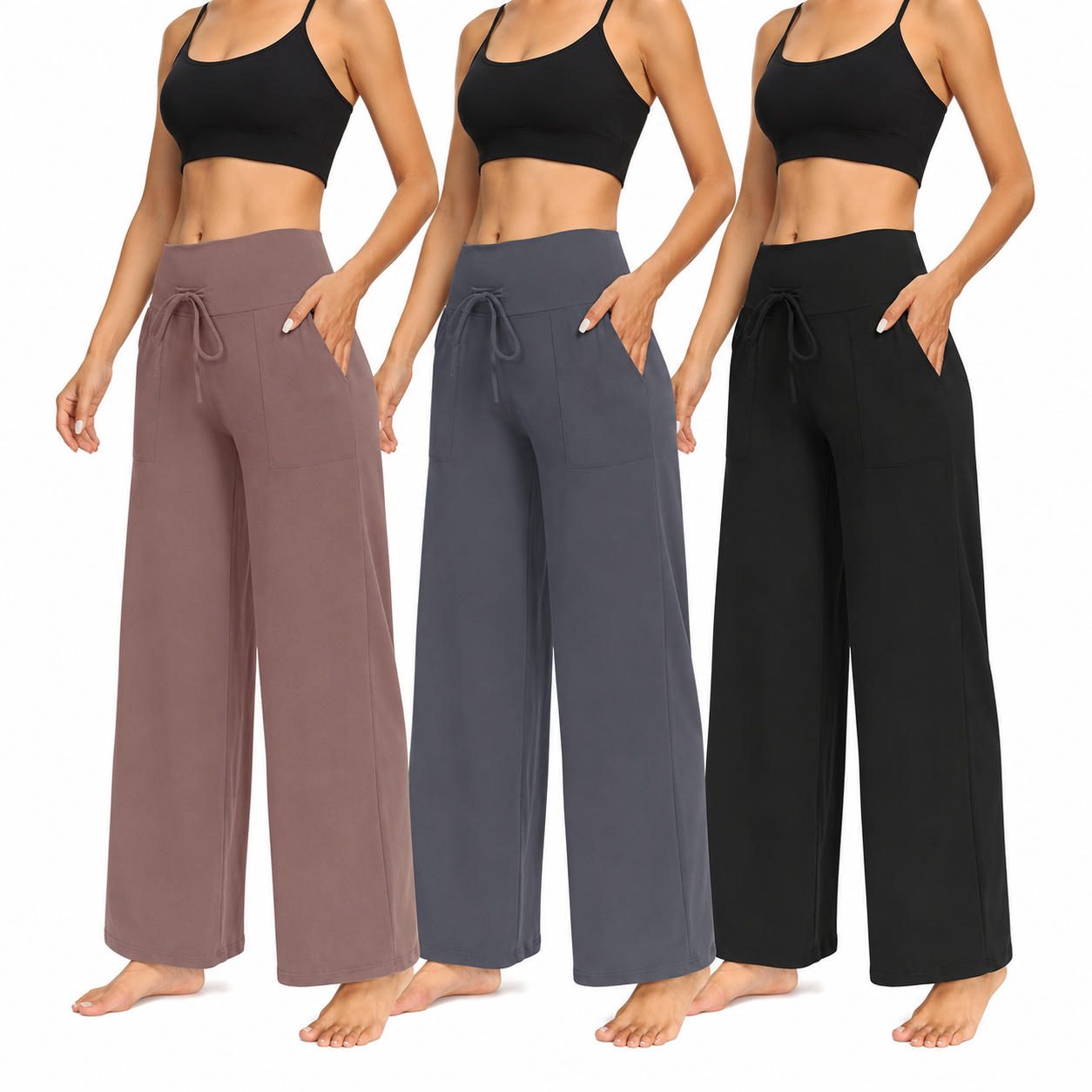 Pack Of 3 Palazzo Lounge Pants For Women