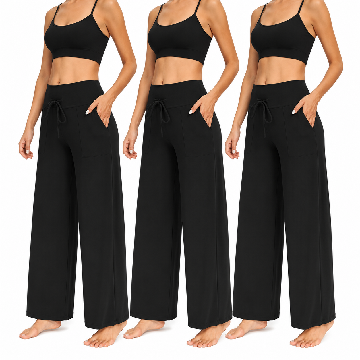 Pack Of 3 Palazzo Lounge Pants For Women
