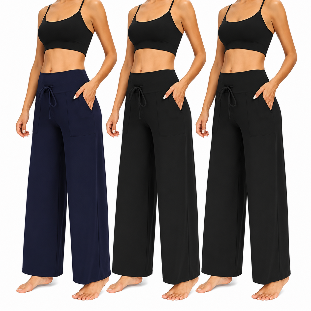 Pack Of 3 Palazzo Lounge Pants For Women