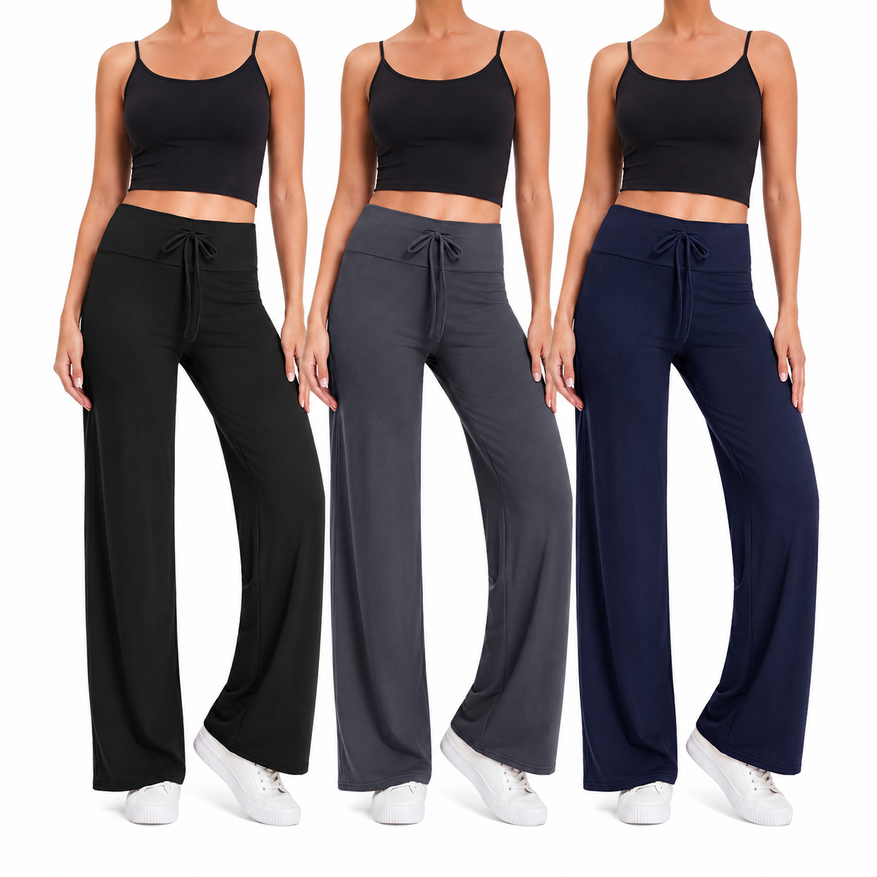 Pack Of 3 Palazzo Lounge Pants For Women