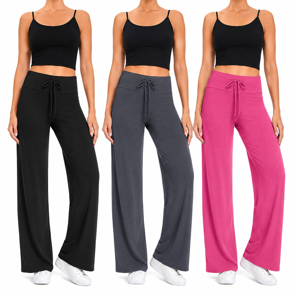 Pack Of 3 Palazzo Lounge Pants For Women