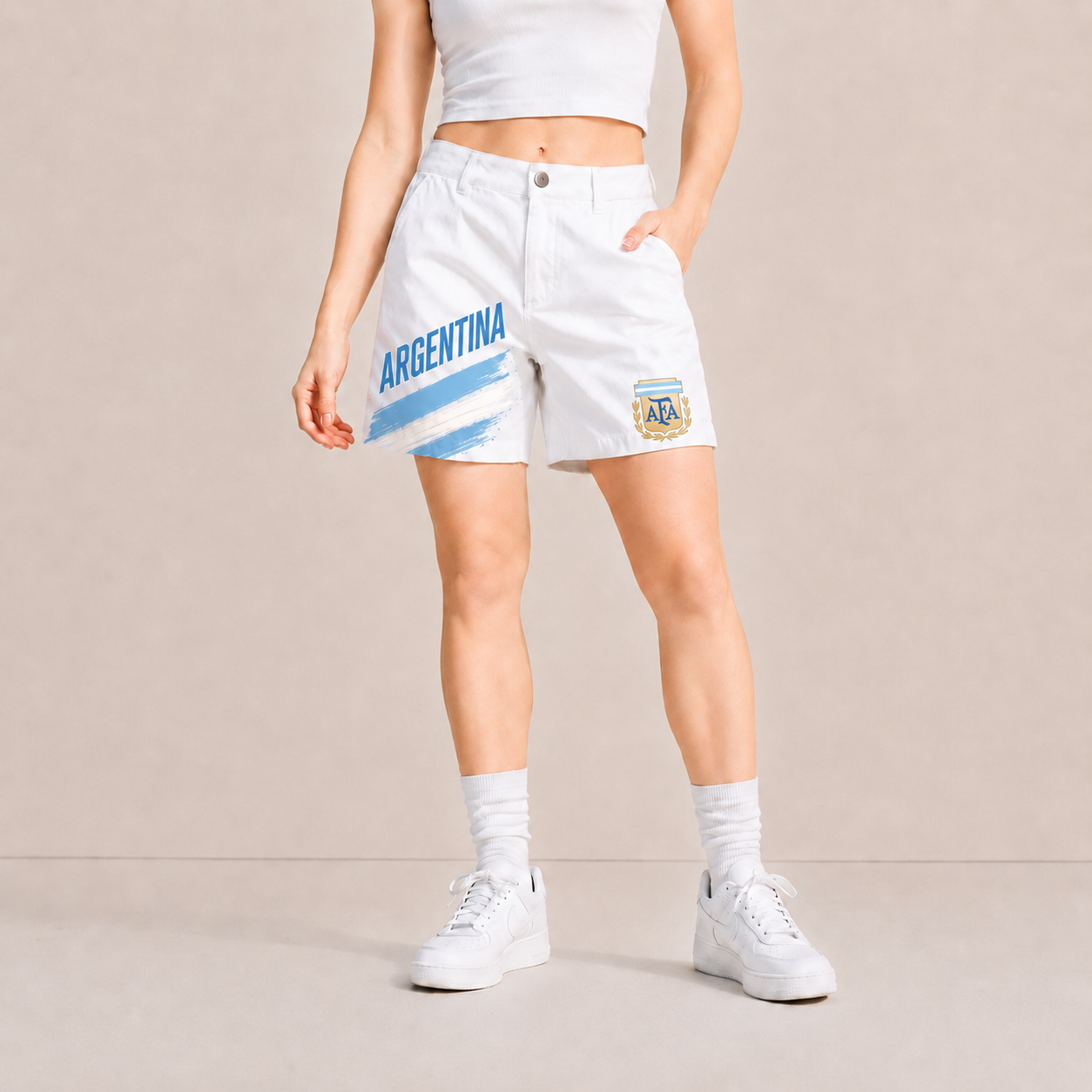 World Cup 2026 Argentina Football Fan Printed Twill Shorts