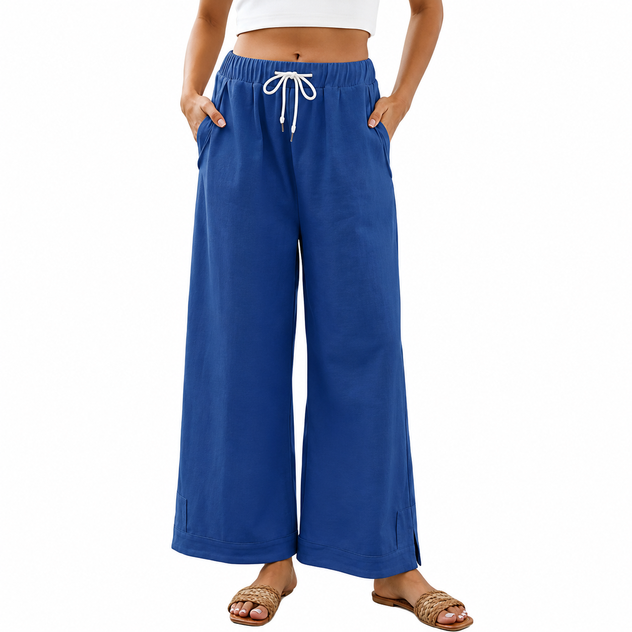 Casual Wide Fit Baggy Lounge Pants with Pockets For Women