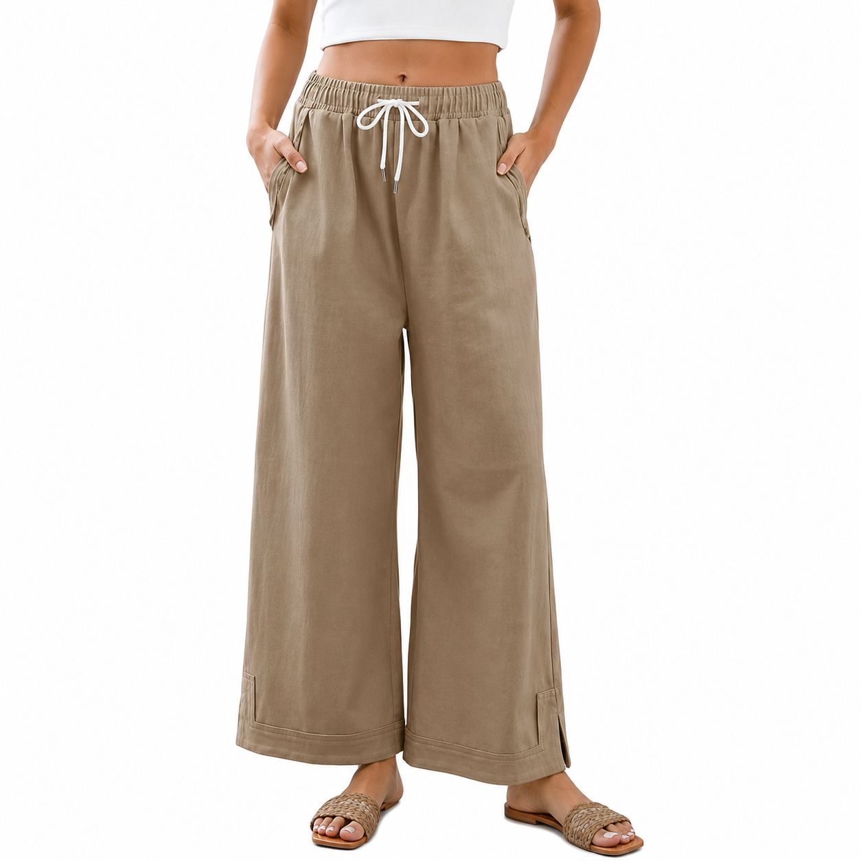 Casual Wide Fit Baggy Lounge Pants with Pockets For Women