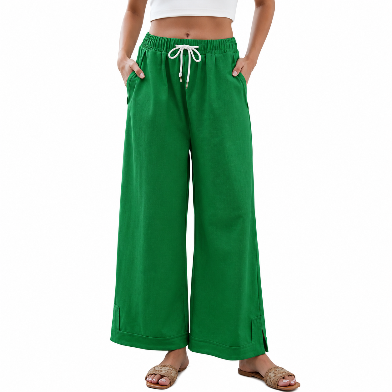 Casual Wide Fit Baggy Lounge Pants with Pockets For Women