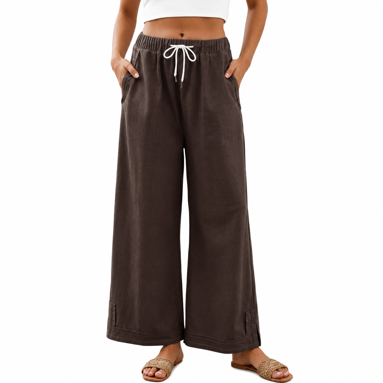Casual Wide Fit Baggy Lounge Pants with Pockets For Women