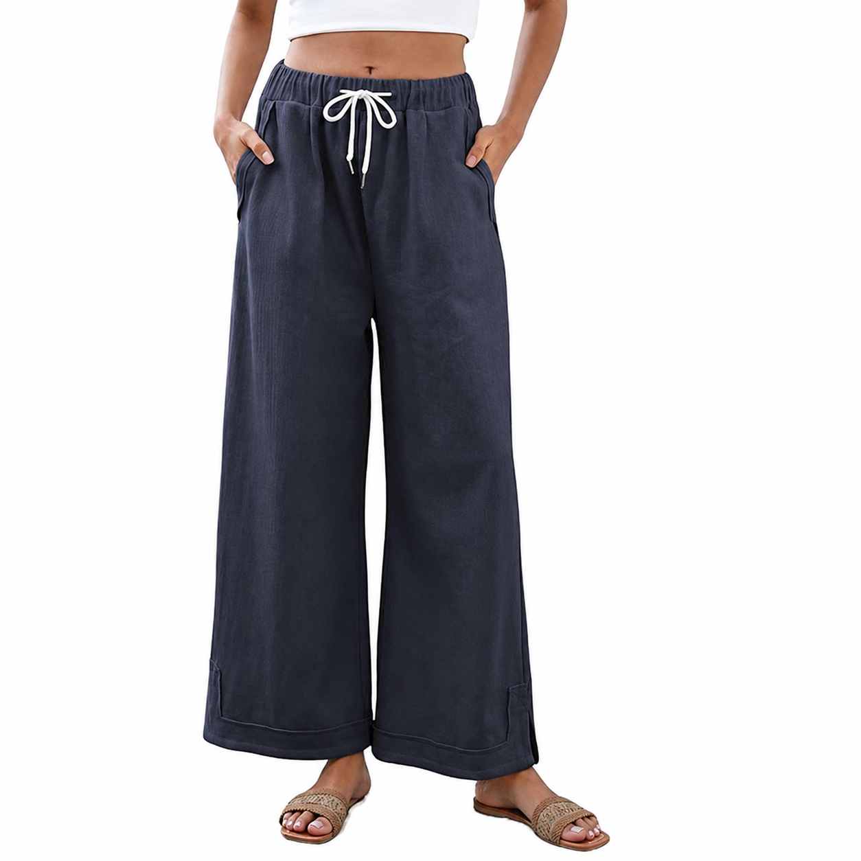 Baggy And Wide Fit Palazzo Pants With Pockets For Women