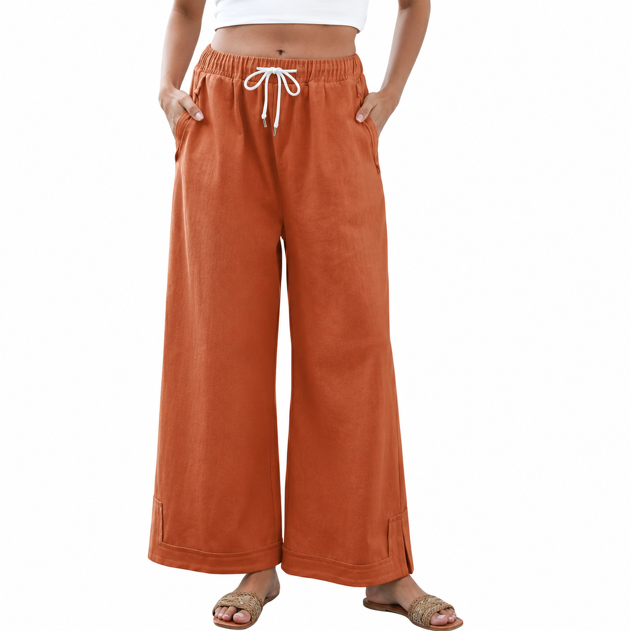 Baggy And Wide Fit Palazzo Pants With Pockets For Women