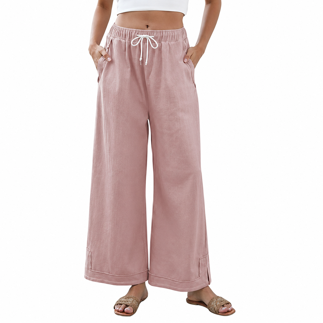Baggy And Wide Fit Palazzo Pants With Pockets For Women