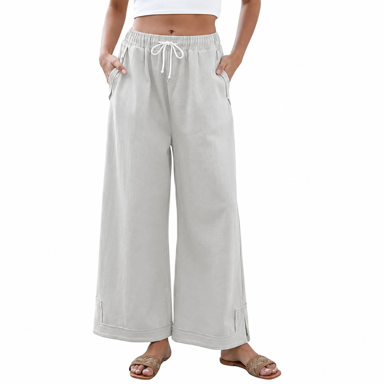 Baggy And Wide Fit Palazzo Pants With Pockets For Women