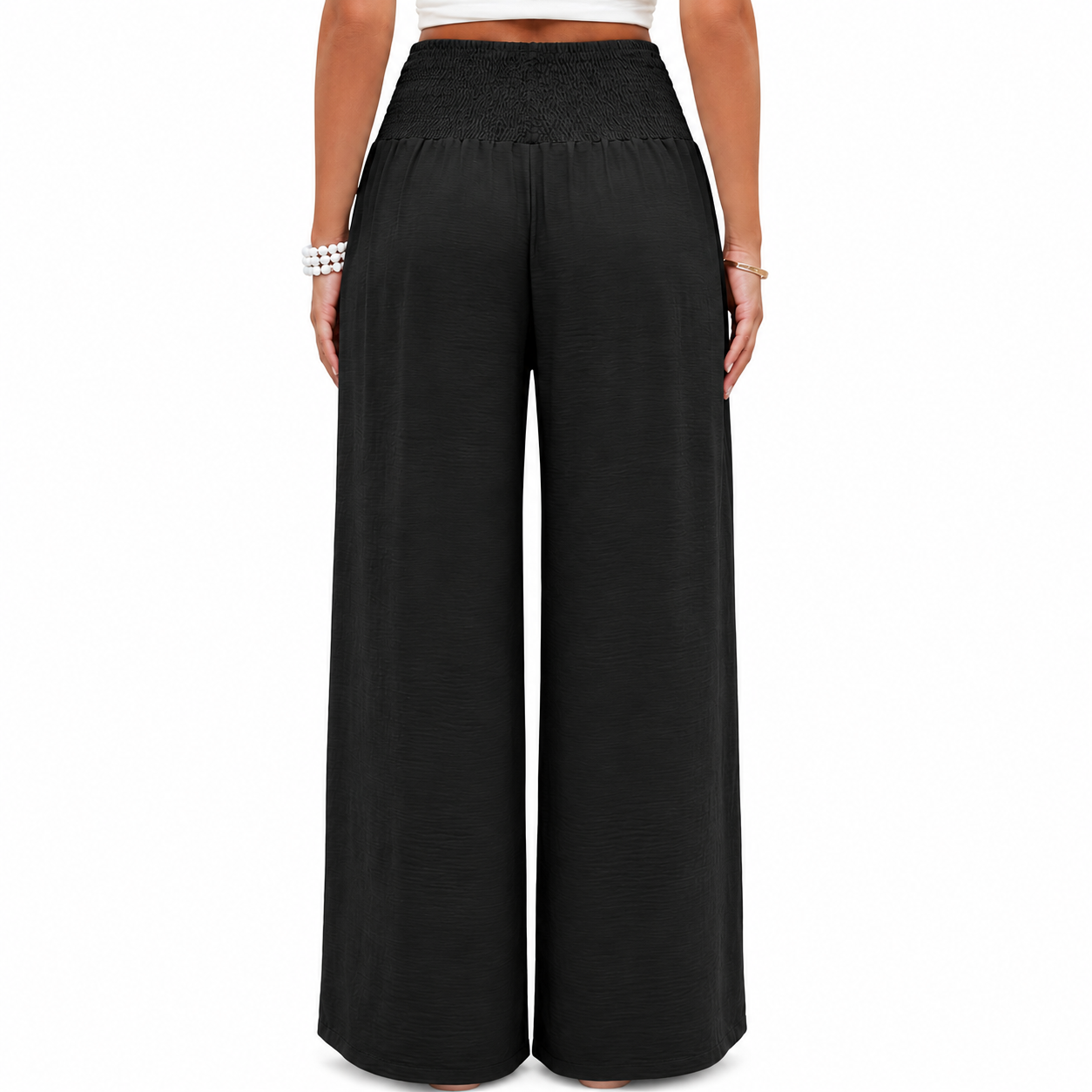 Summer Flowy Palazzo Trousers With Pockets For Women