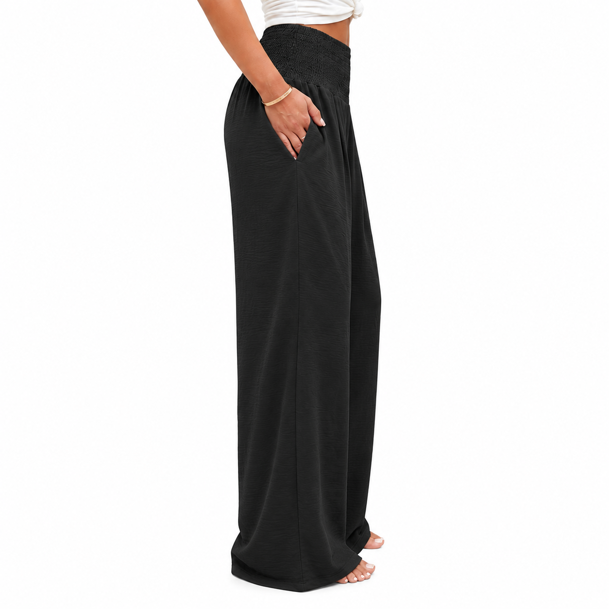 Summer Flowy Palazzo Trousers With Pockets For Women