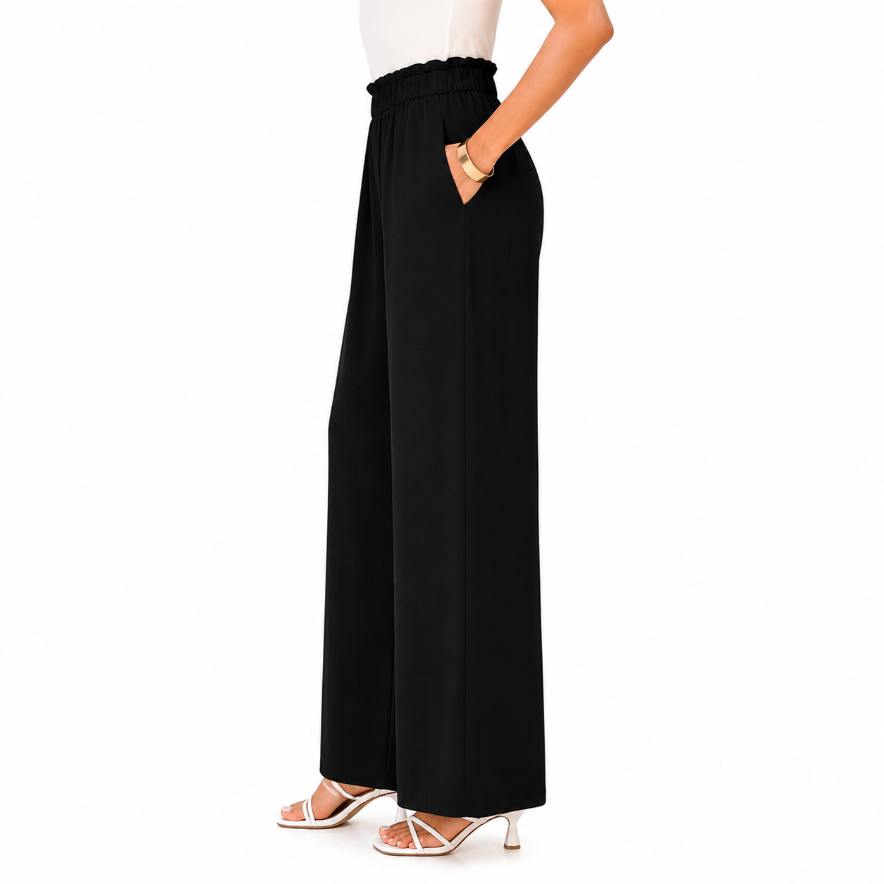 Wide Fit Casual High Rise Work Pants For Women