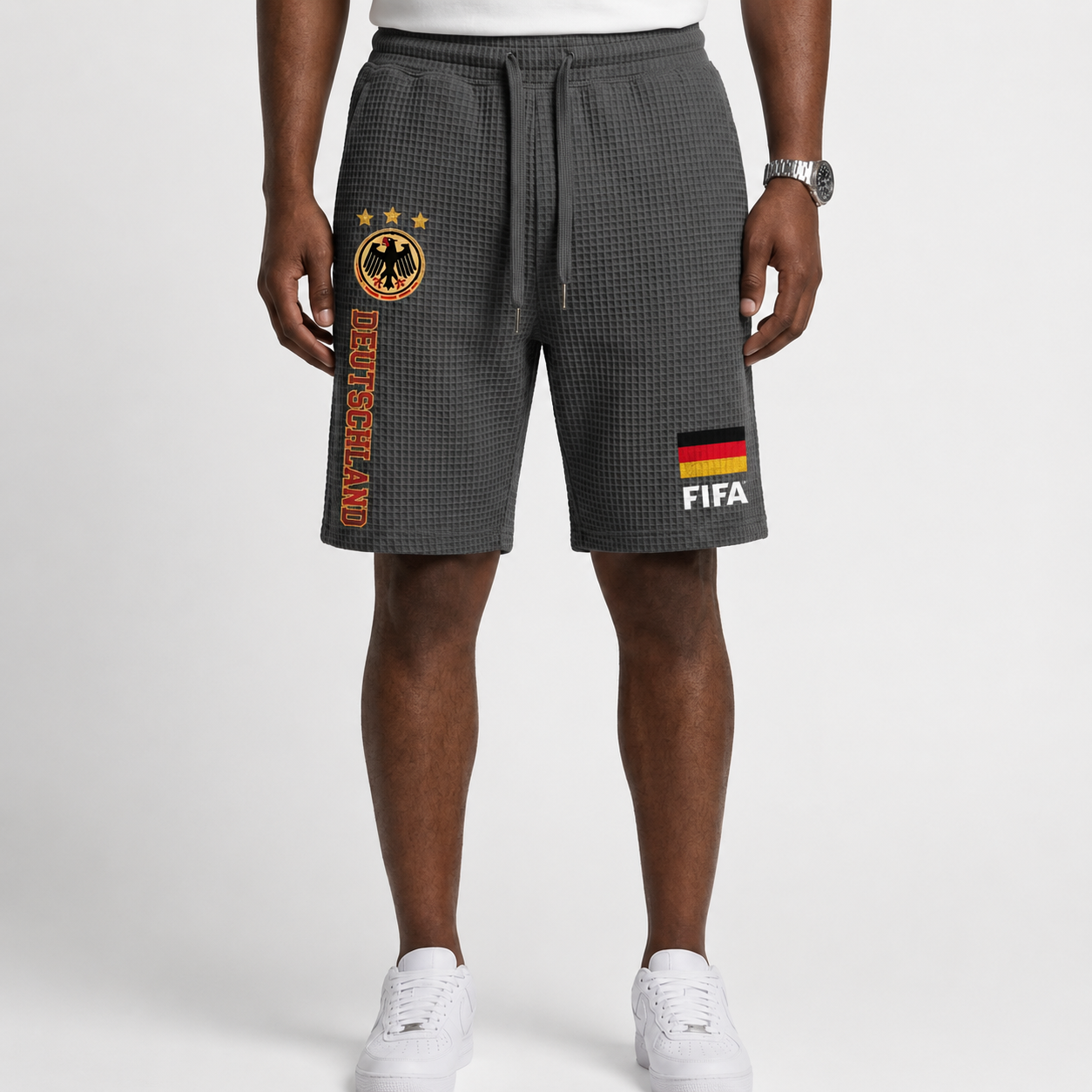 FIFA 2026 Germany Printed Waffle Football Fan Shorts