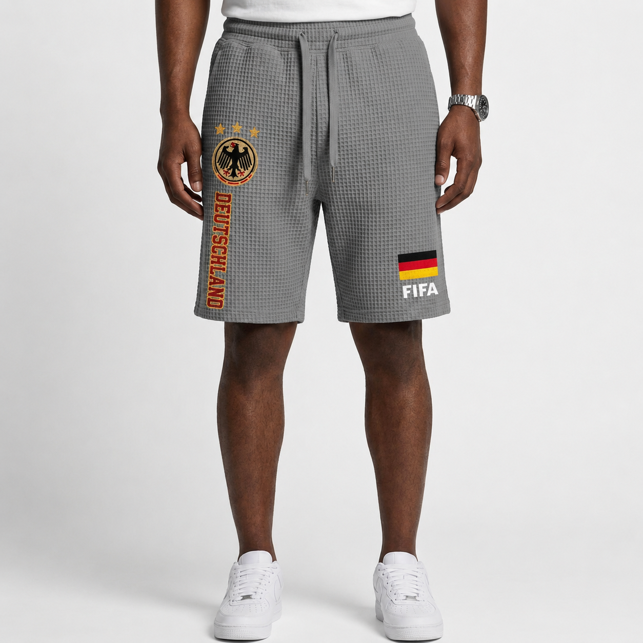 FIFA 2026 Germany Printed Waffle Football Fan Shorts