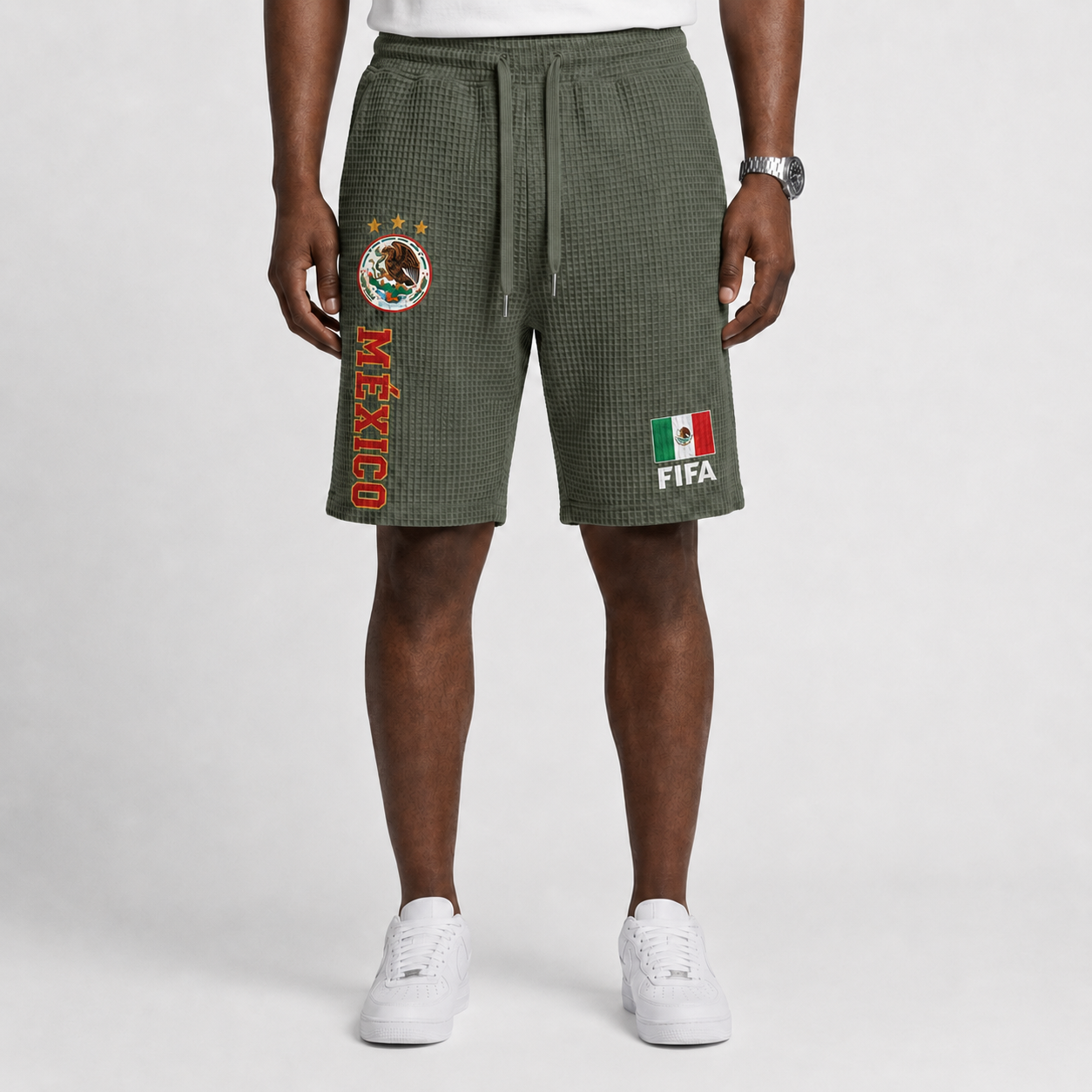 FIFA 2026 Mexico Printed Waffle Football Fan Shorts