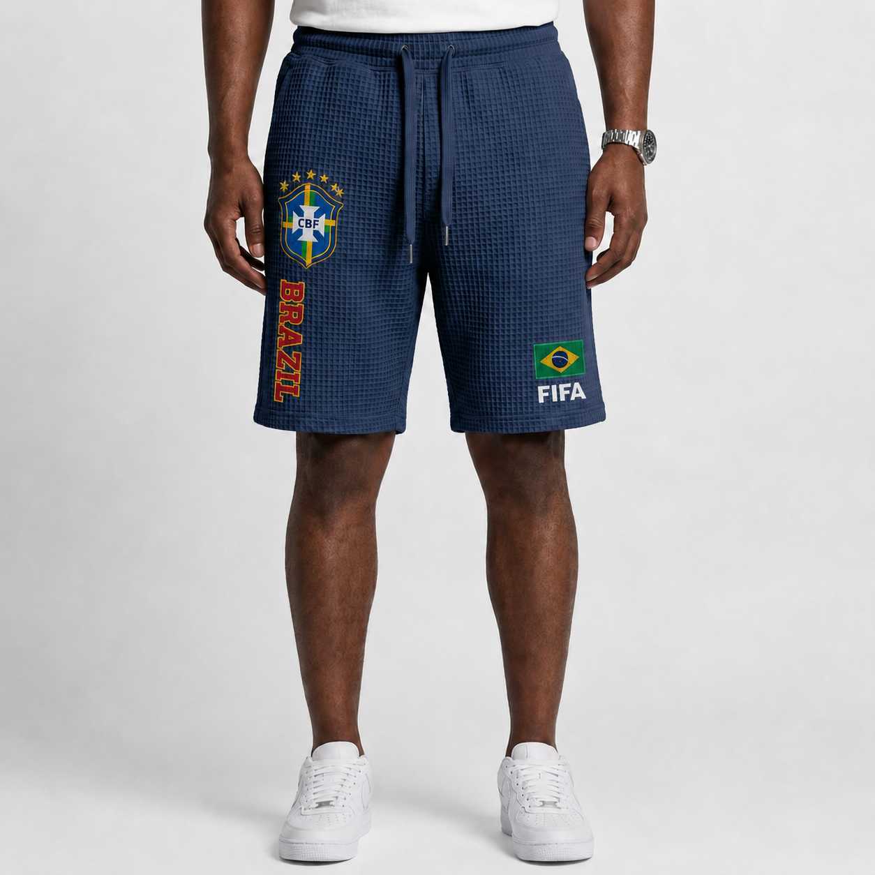 FIFA 2026 Brazil Printed Waffle Football Fan Shorts