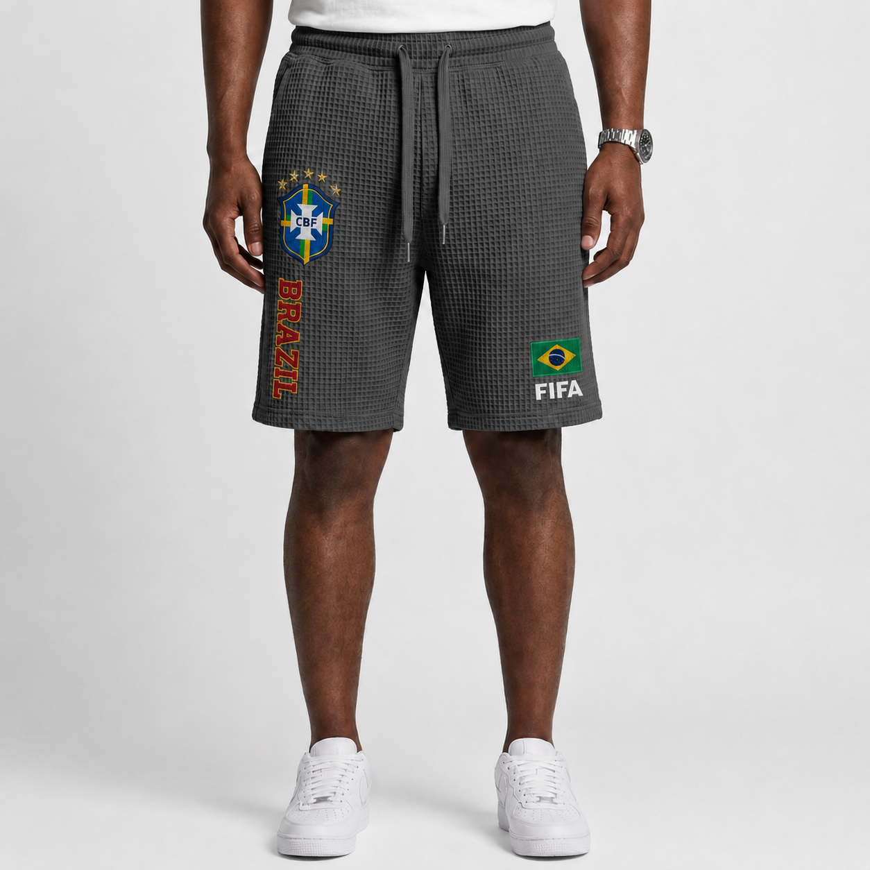 FIFA 2026 Brazil Printed Waffle Football Fan Shorts