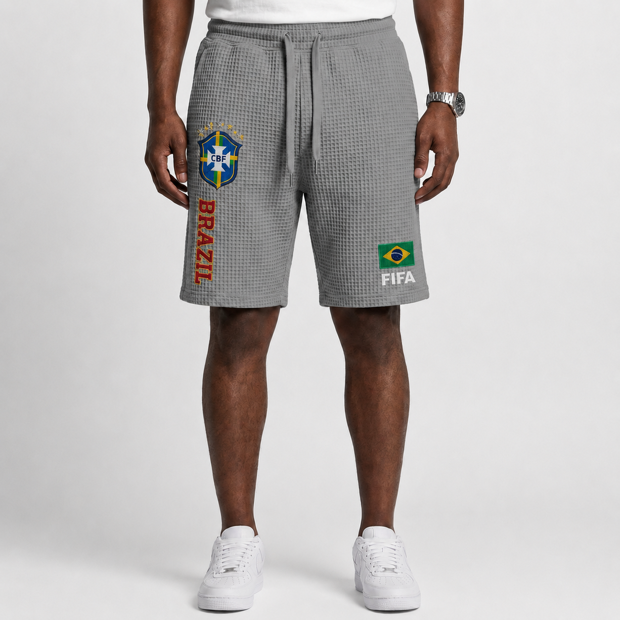 FIFA 2026 Brazil Printed Waffle Football Fan Shorts