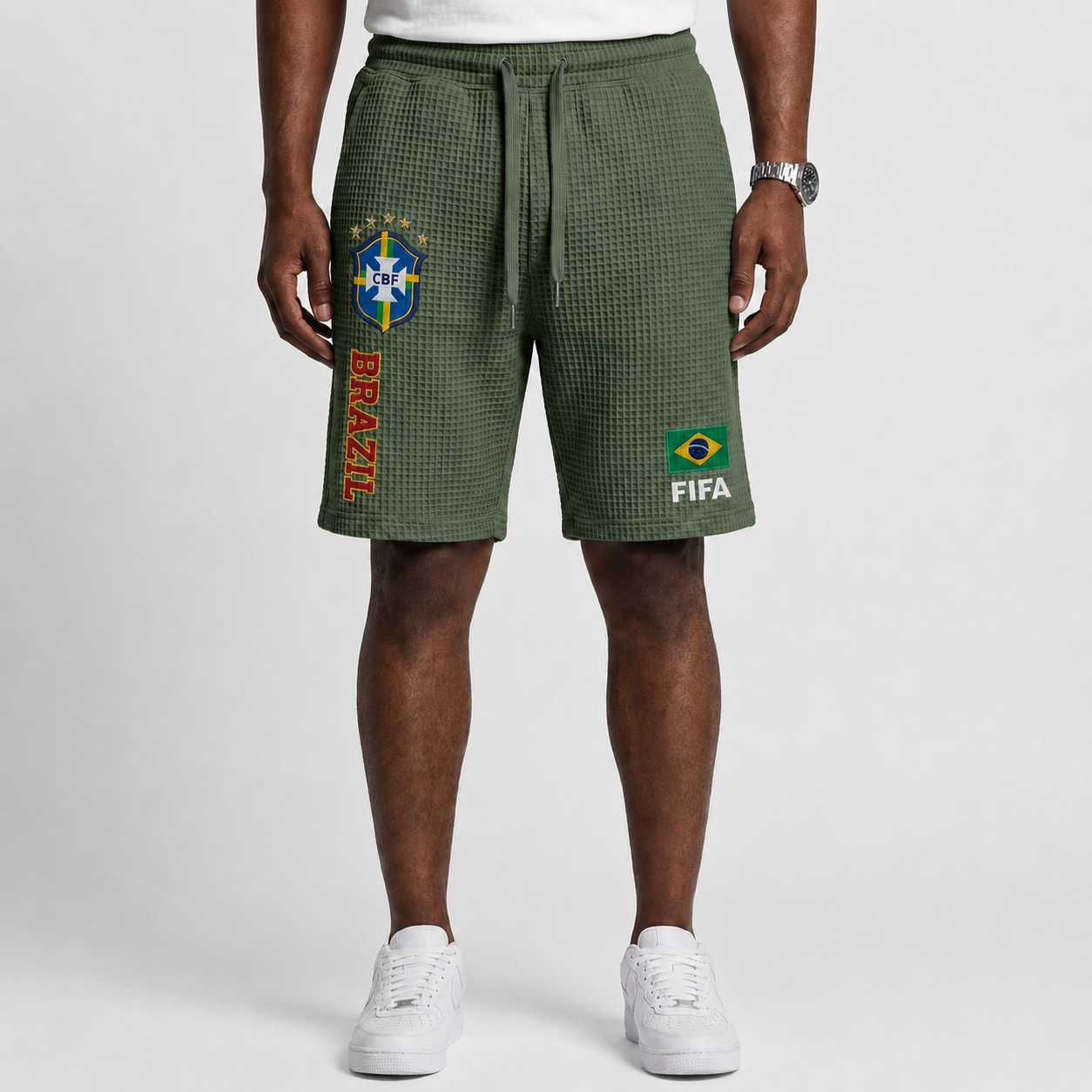 FIFA 2026 Brazil Printed Waffle Football Fan Shorts