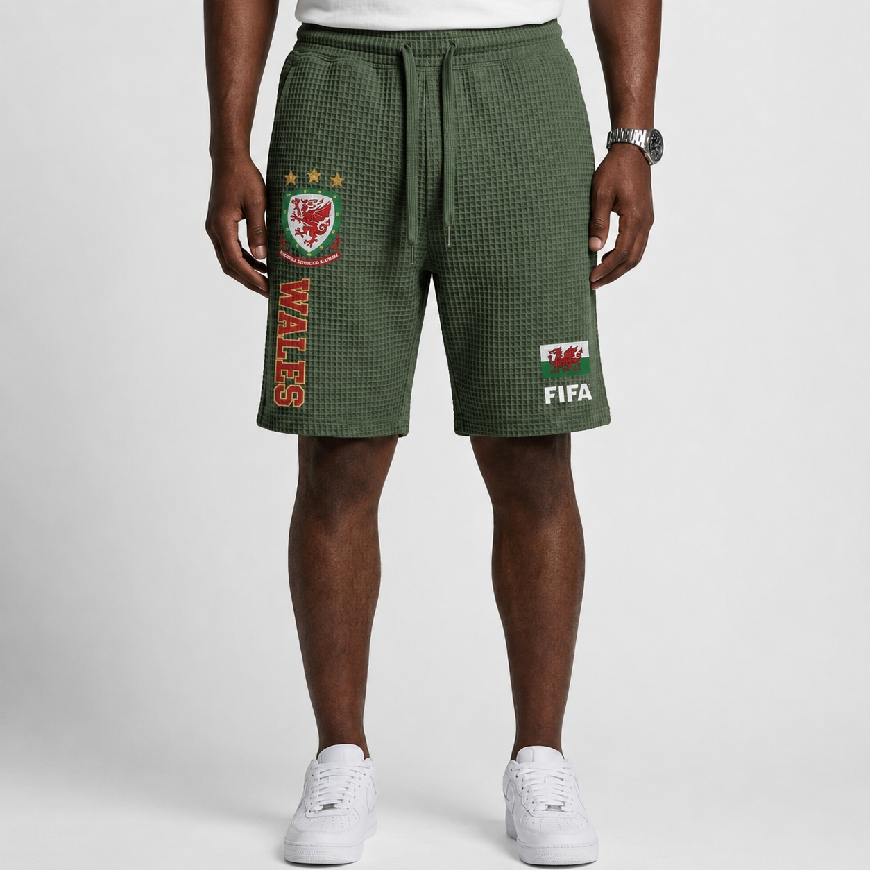 FIFA 2026 Wales Printed Waffle Football Fan Shorts