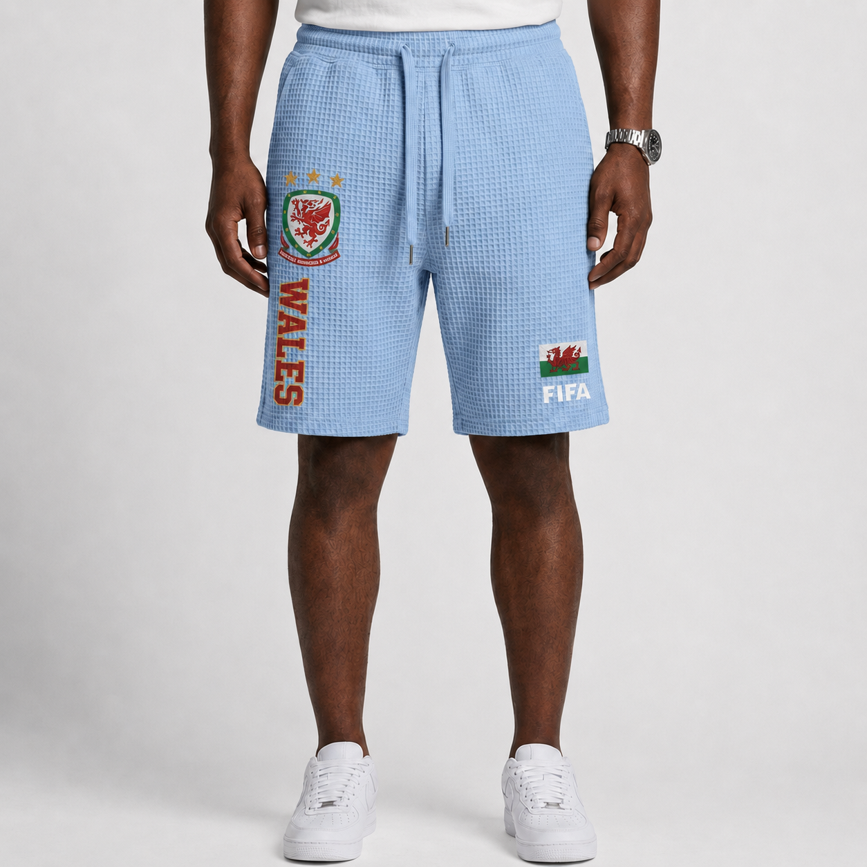 FIFA 2026 Wales Printed Waffle Football Fan Shorts