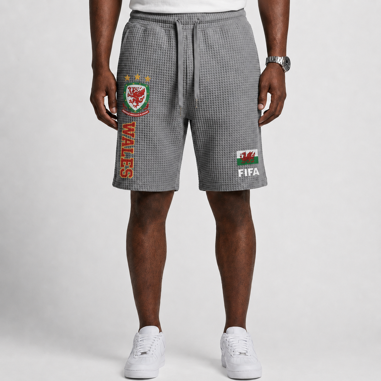 FIFA 2026 Wales Printed Waffle Football Fan Shorts