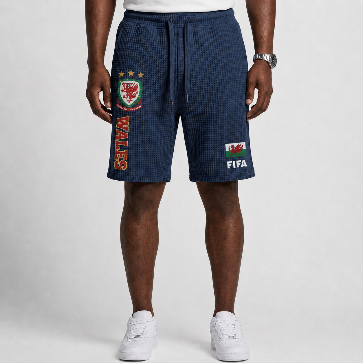 FIFA 2026 Wales Printed Waffle Football Fan Shorts