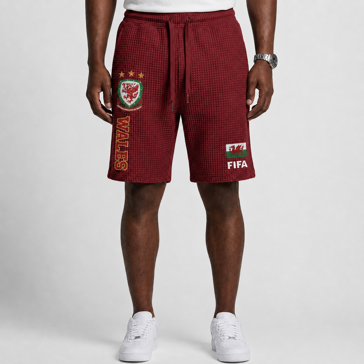 FIFA 2026 Wales Printed Waffle Football Fan Shorts