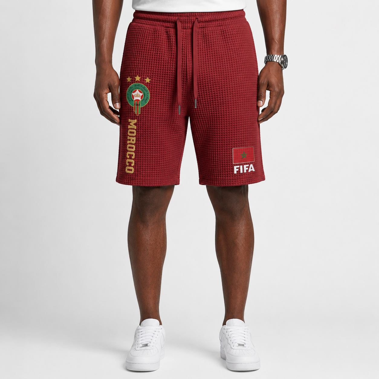 FIFA 2026 Morocco Printed Waffle Football Fan Shorts
