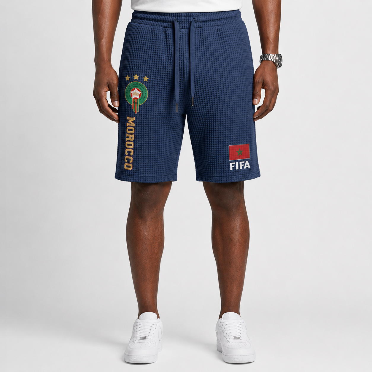 FIFA 2026 Morocco Printed Waffle Football Fan Shorts
