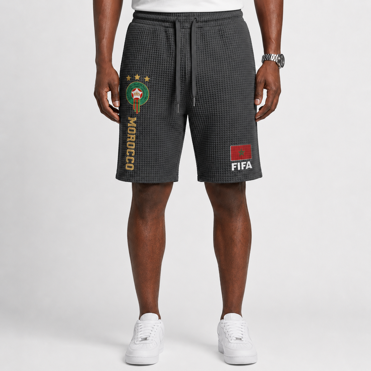 FIFA 2026 Morocco Printed Waffle Football Fan Shorts