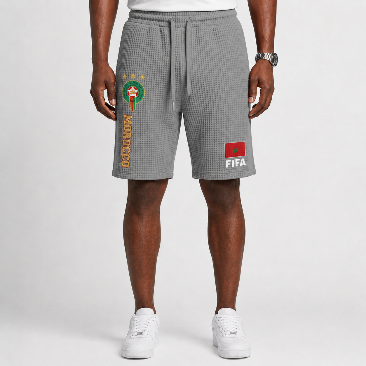 FIFA 2026 Morocco Printed Waffle Football Fan Shorts