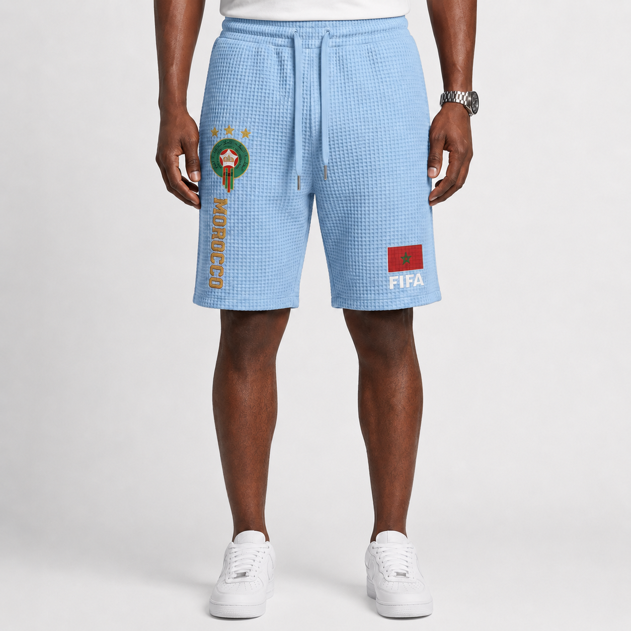 FIFA 2026 Morocco Printed Waffle Football Fan Shorts