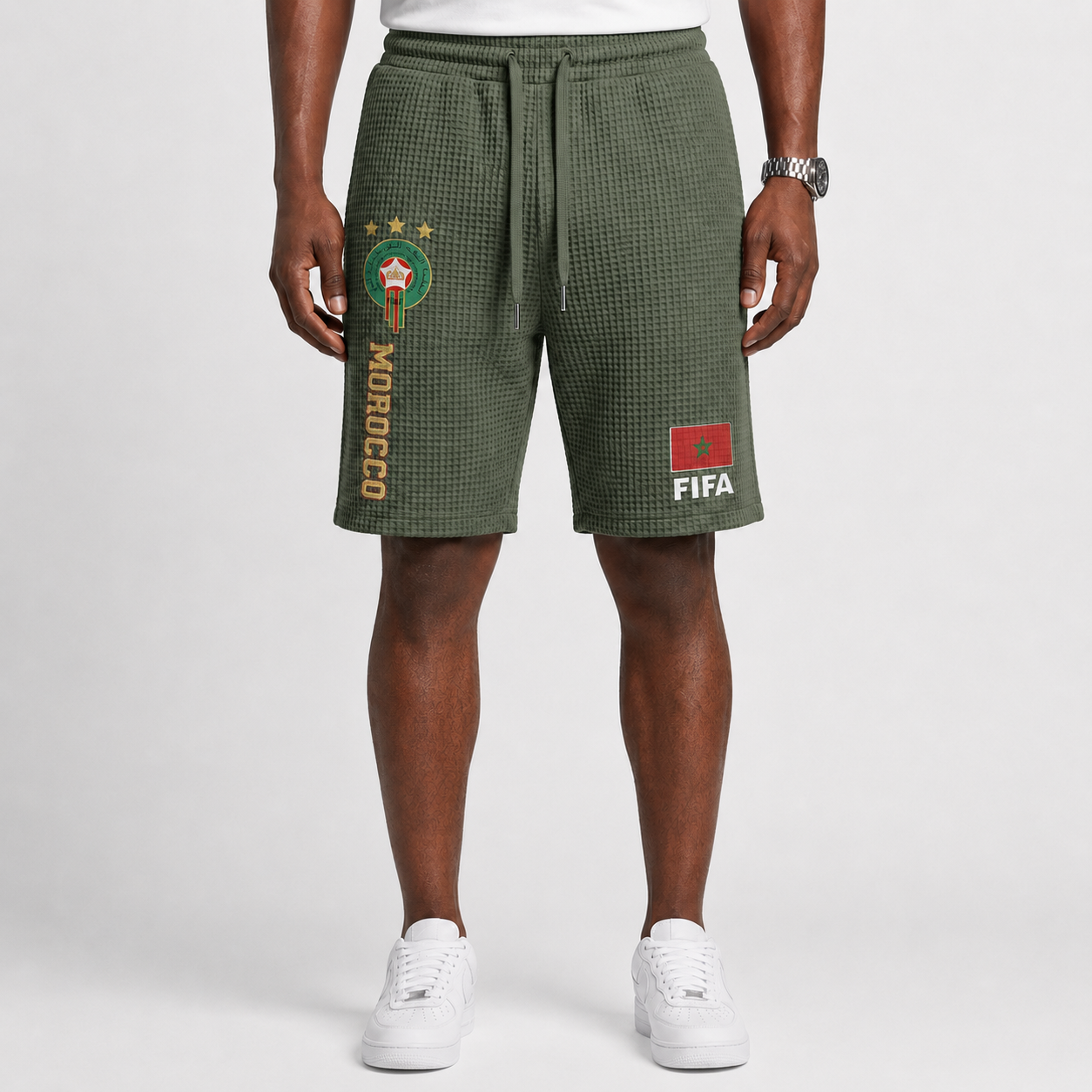 FIFA 2026 Morocco Printed Waffle Football Fan Shorts