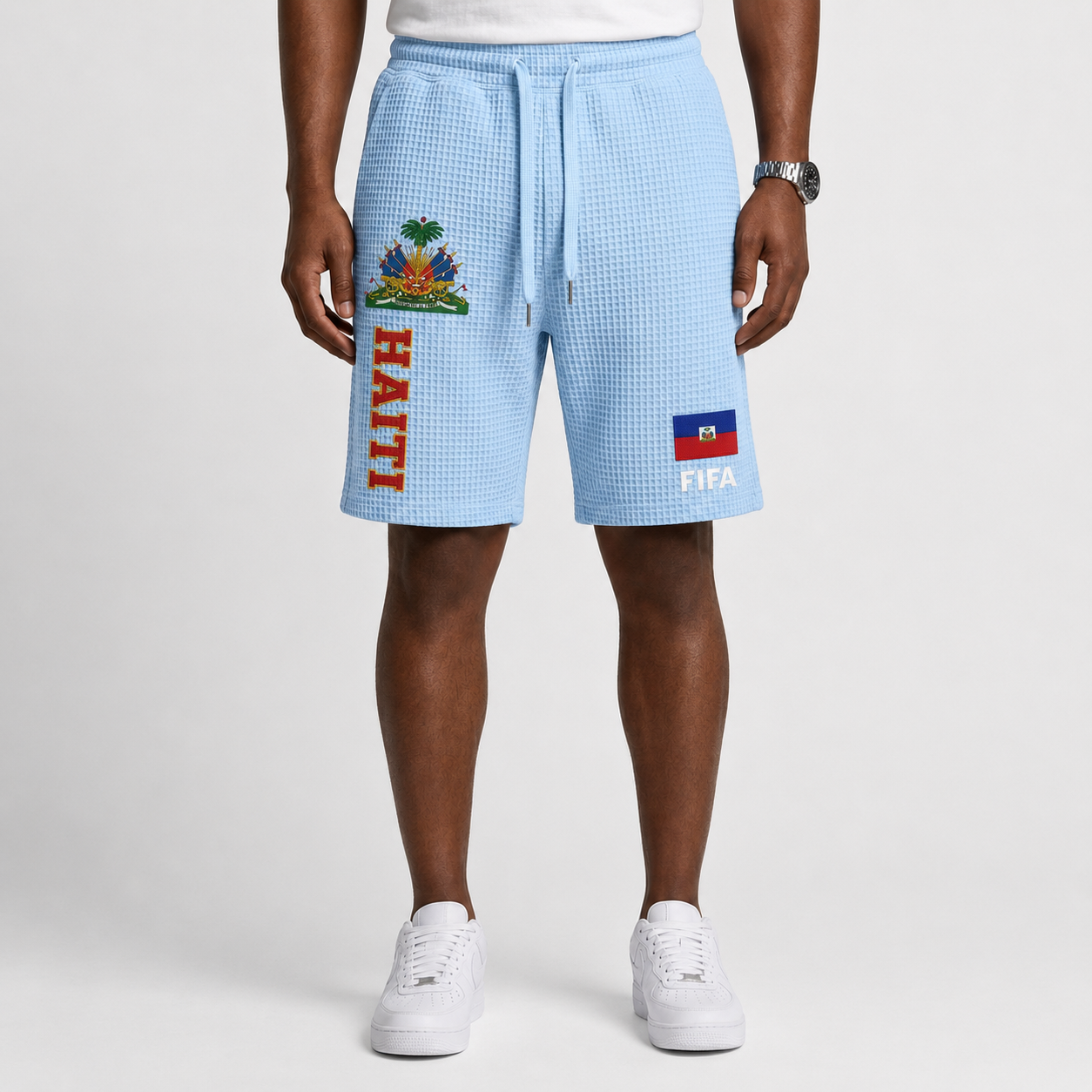 FIFA 2026 Haiti Printed Waffle Football Fan Shorts