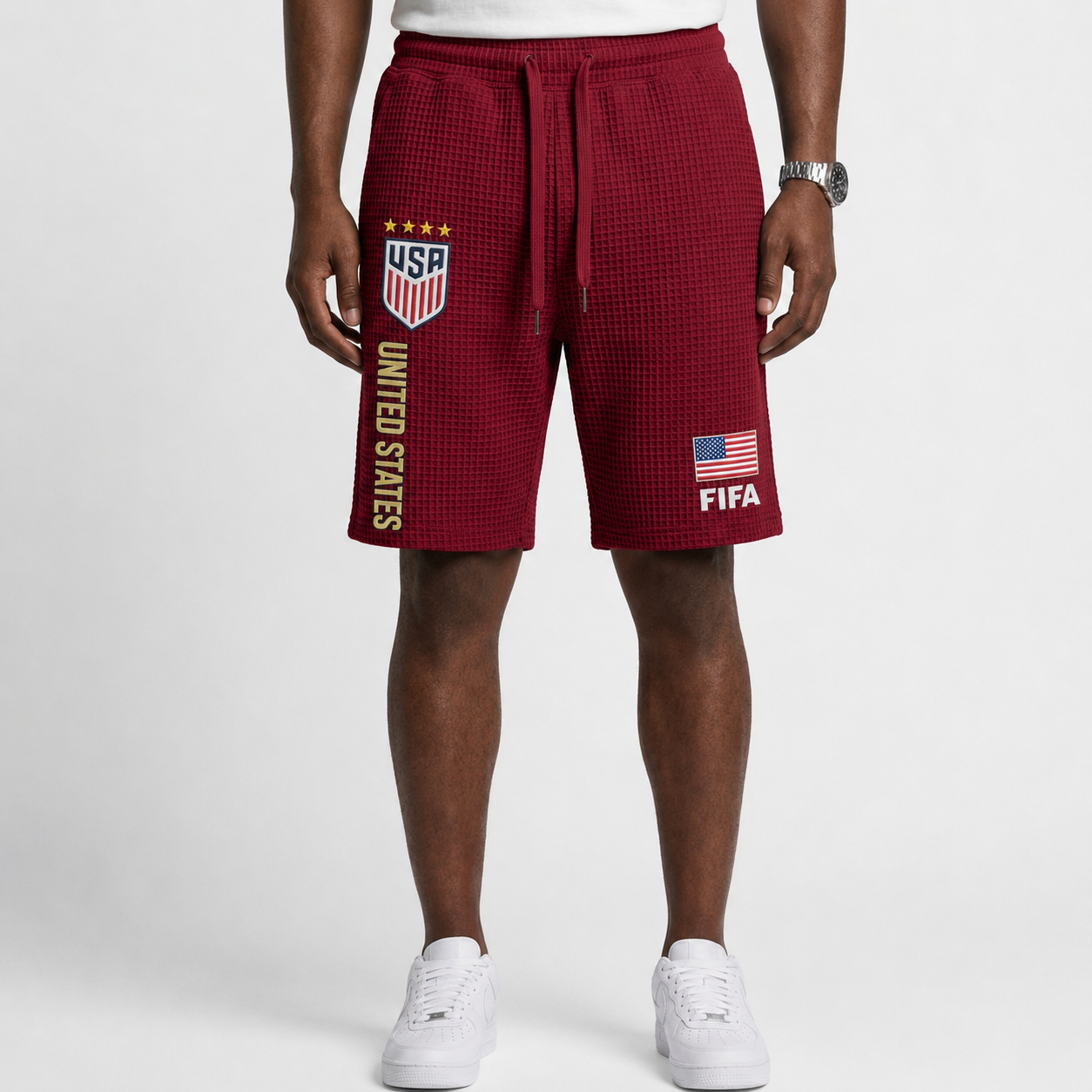 FIFA 2026 United States Printed Waffle Football Fan Shorts