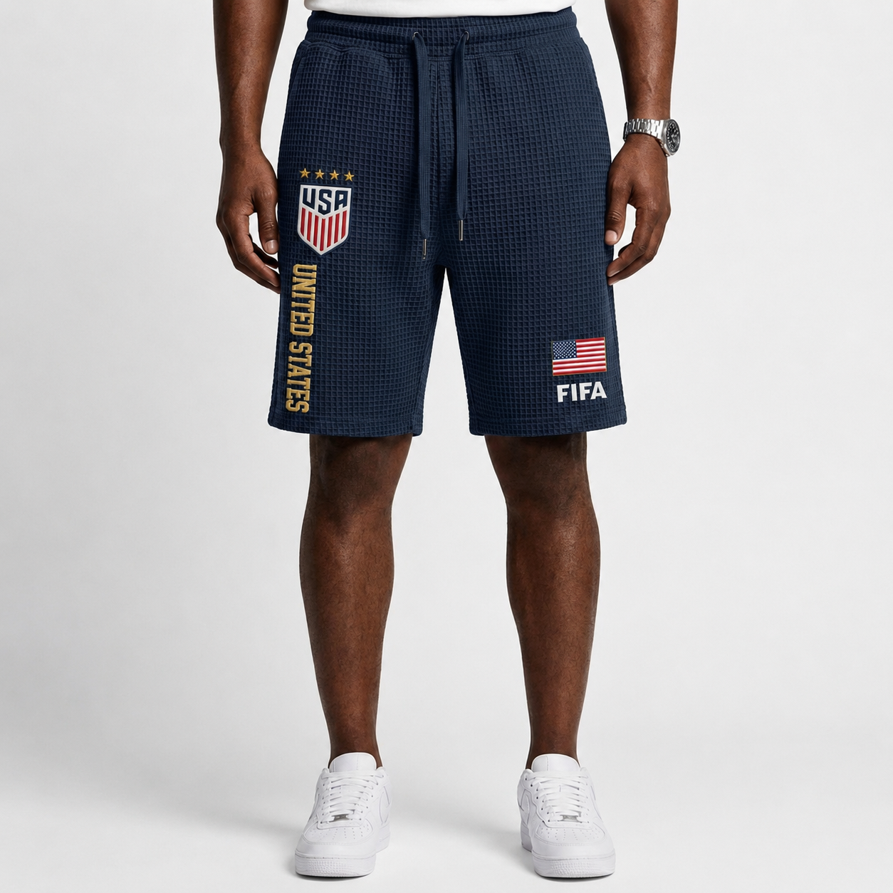 FIFA 2026 United States Printed Waffle Football Fan Shorts