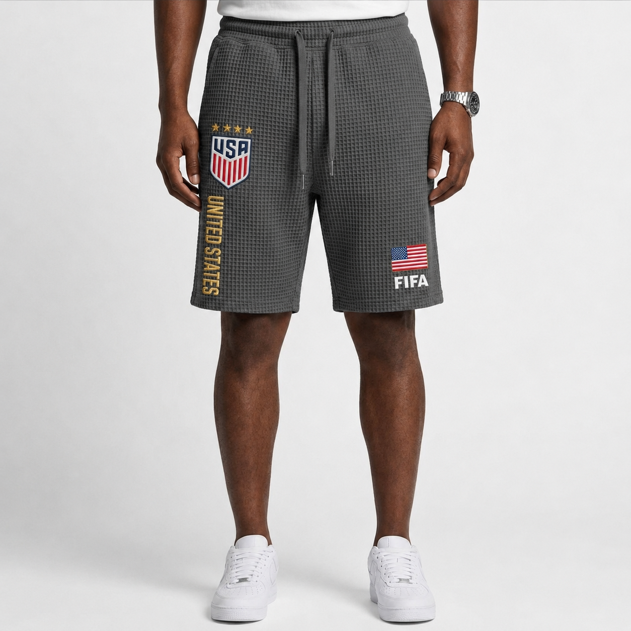 FIFA 2026 United States Printed Waffle Football Fan Shorts