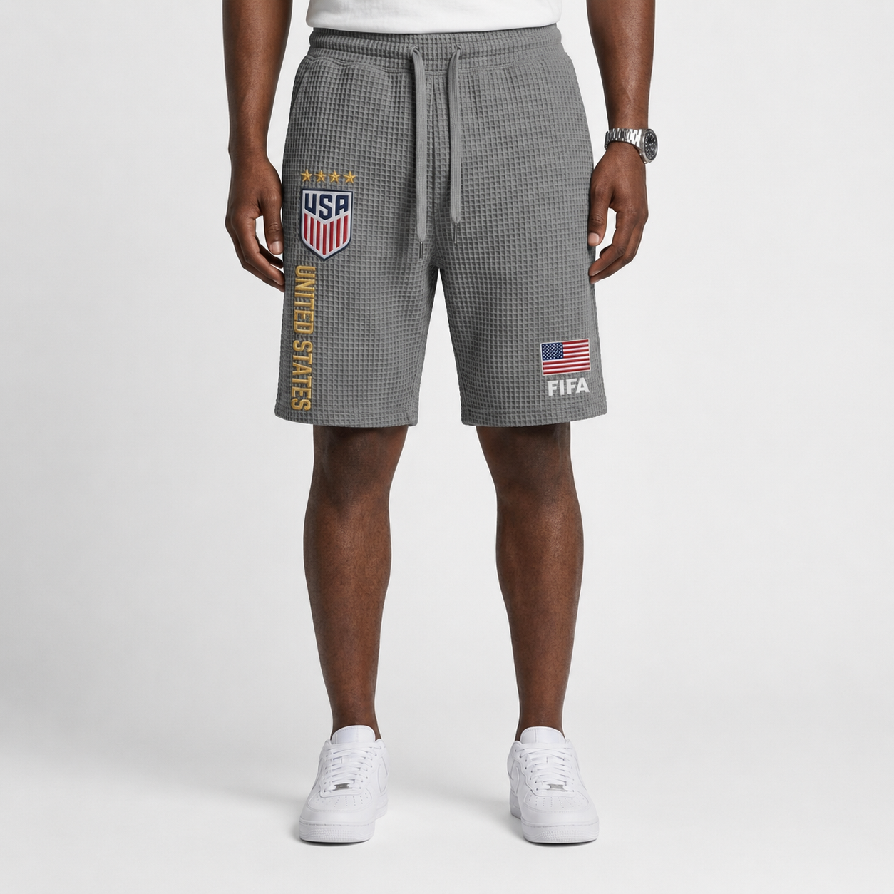FIFA 2026 United States Printed Waffle Football Fan Shorts