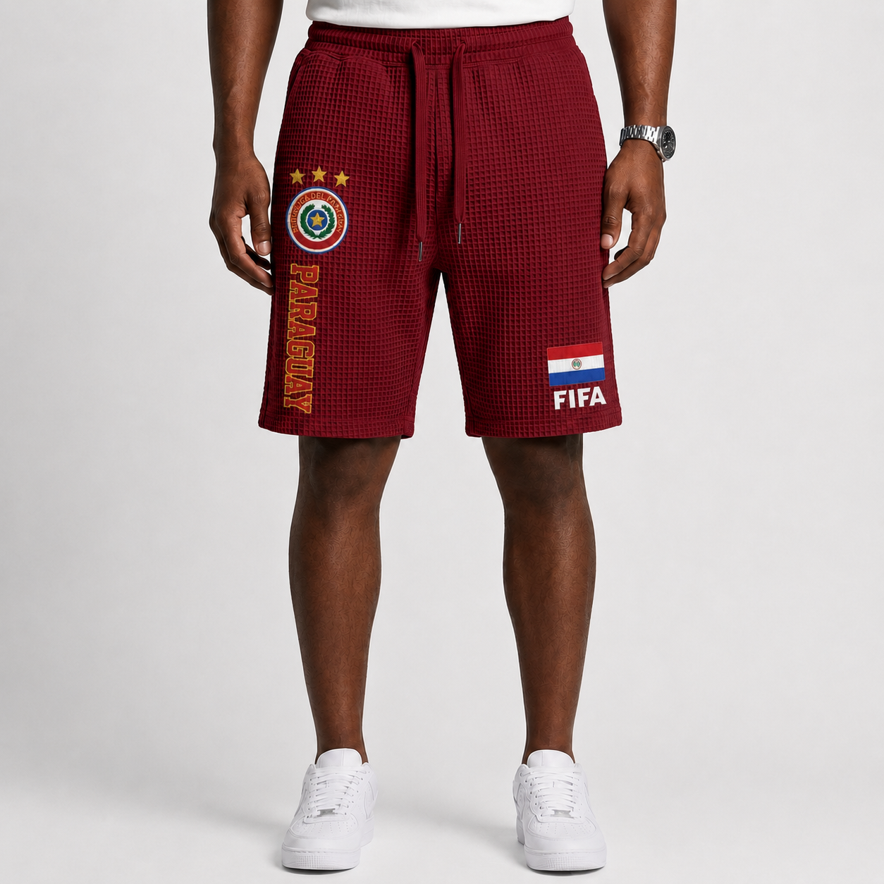 FIFA 2026 Paraguay Printed Waffle Football Fan Shorts