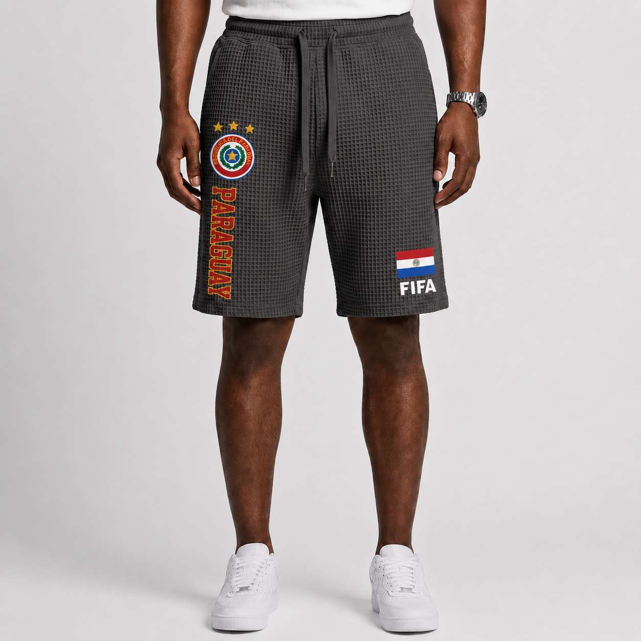 FIFA 2026 Paraguay Printed Waffle Football Fan Shorts