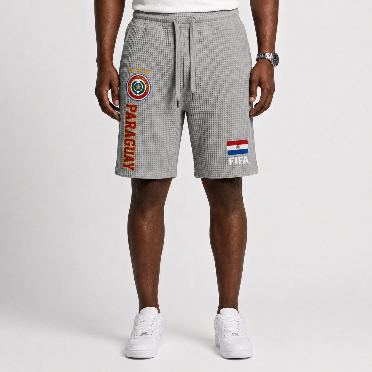 FIFA 2026 Paraguay Printed Waffle Football Fan Shorts