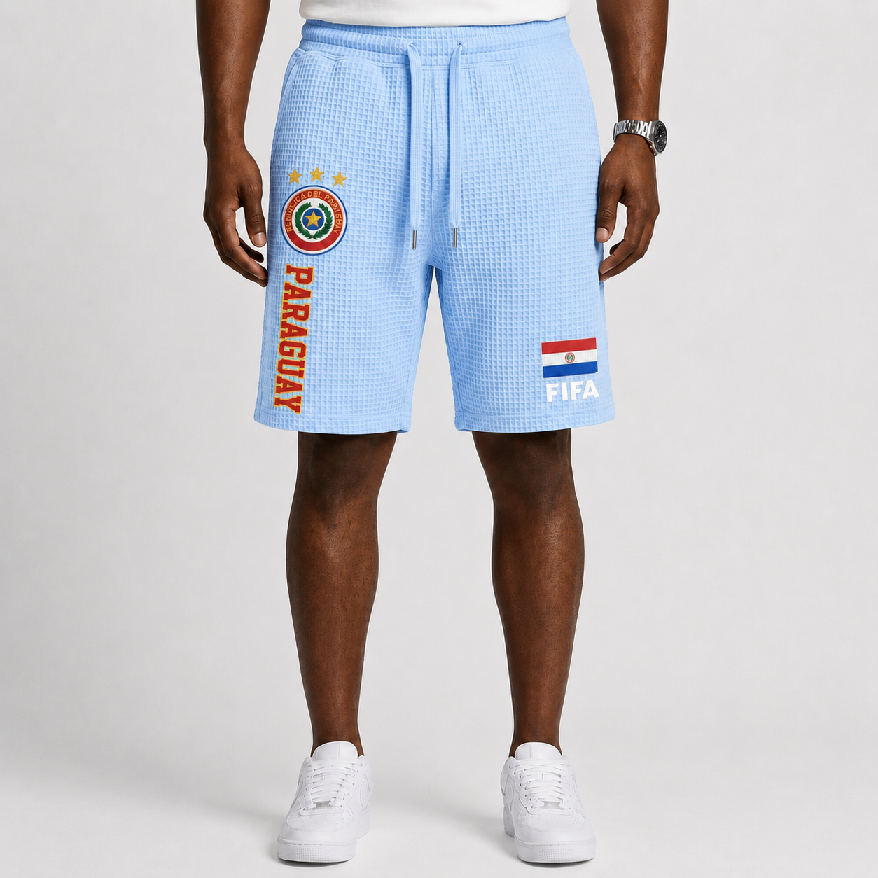 FIFA 2026 Paraguay Printed Waffle Football Fan Shorts