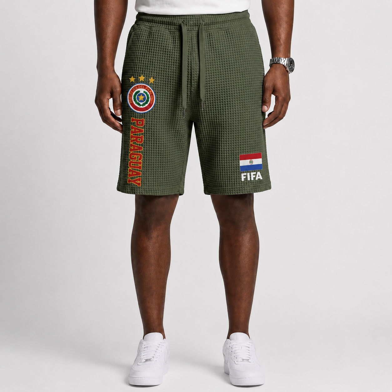 FIFA 2026 Paraguay Printed Waffle Football Fan Shorts