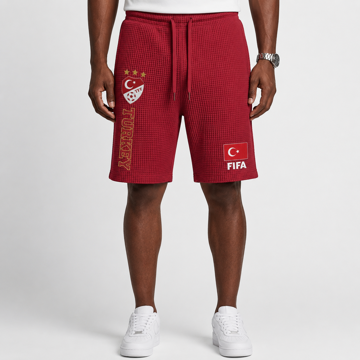 FIFA 2026 Turkey Printed Waffle Football Fan Shorts