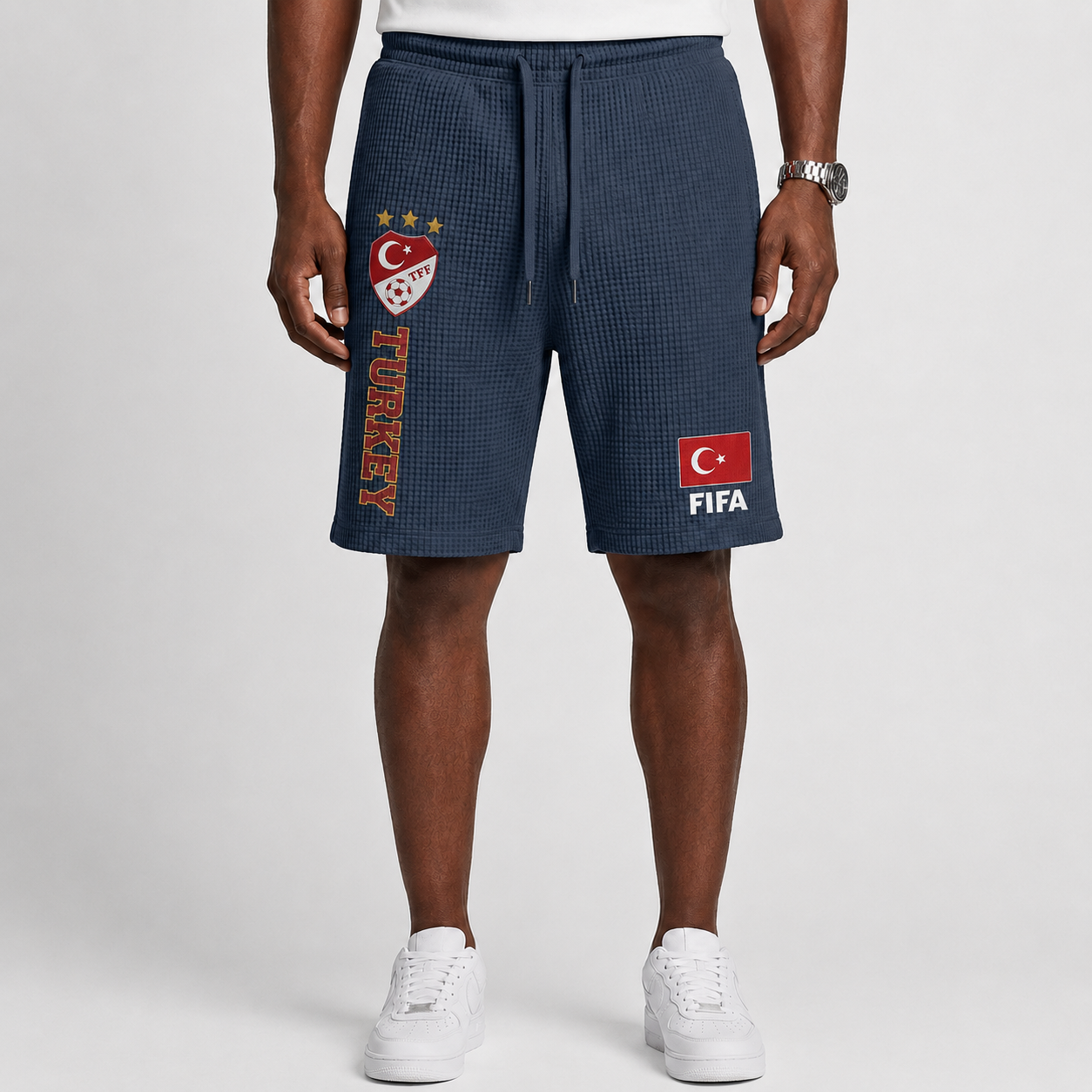 FIFA 2026 Turkey Printed Waffle Football Fan Shorts