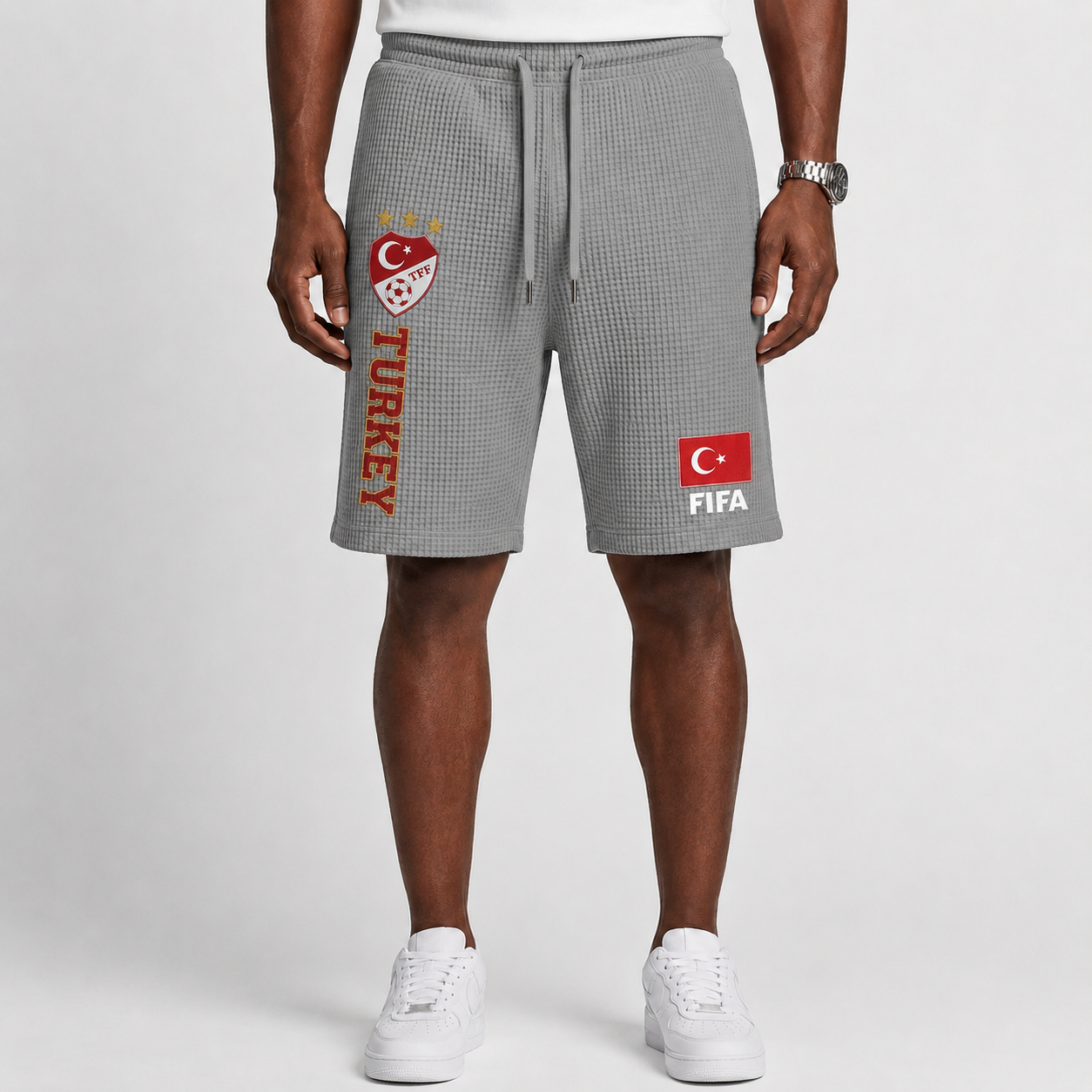 FIFA 2026 Turkey Printed Waffle Football Fan Shorts
