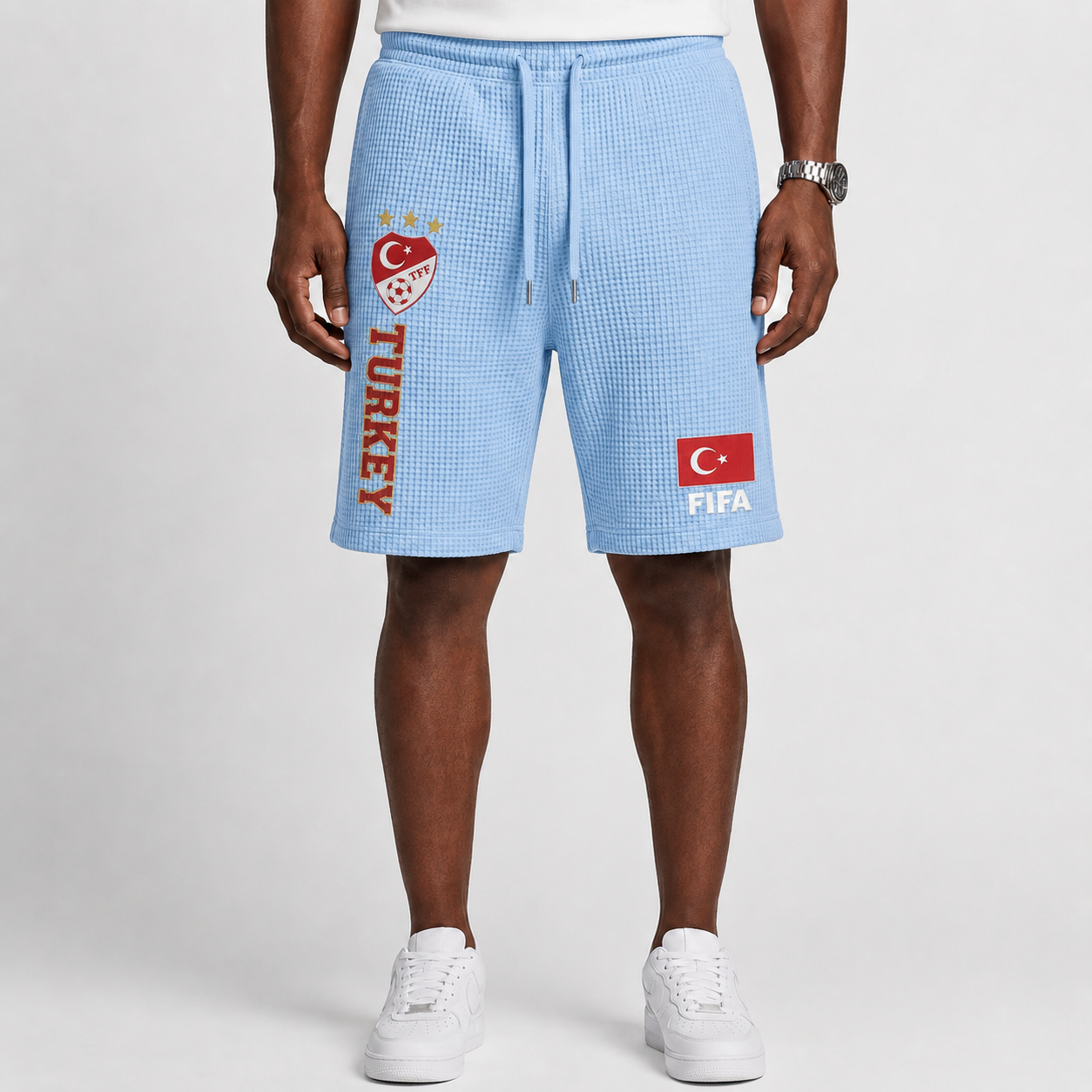 FIFA 2026 Turkey Printed Waffle Football Fan Shorts